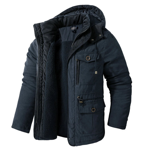 Winter Fleece Parkas Men Warm Windproof Jackets Thick Hooded Parka