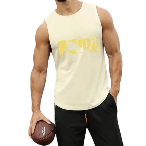 2026 New Men's Leopard Logo Tank Tops Casual Sleeveless Shirts Summer