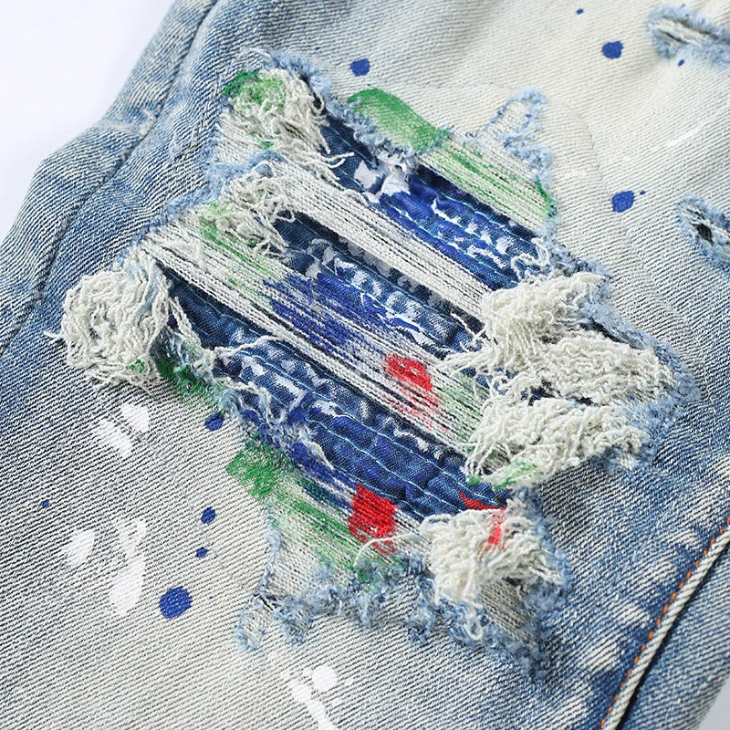Retro Washed Ripped Jeans