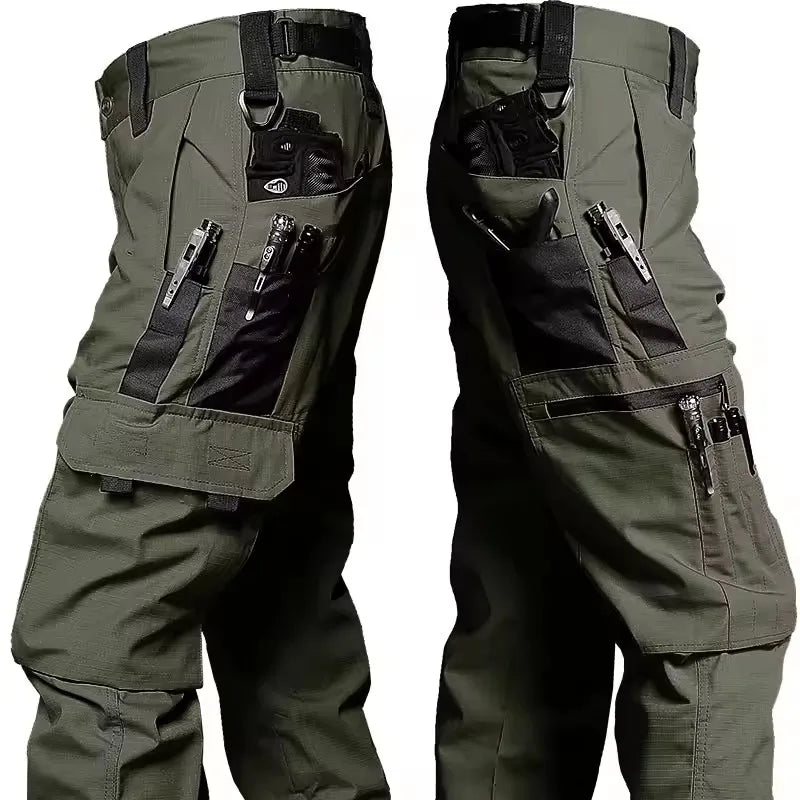 Multi-pocket Work Pants Men Waterproof Straight-leg Cargo Pants