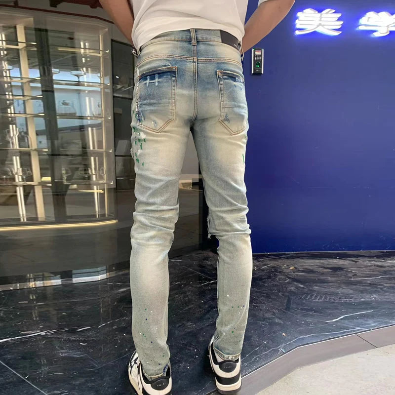 Retro Washed Ripped Jeans