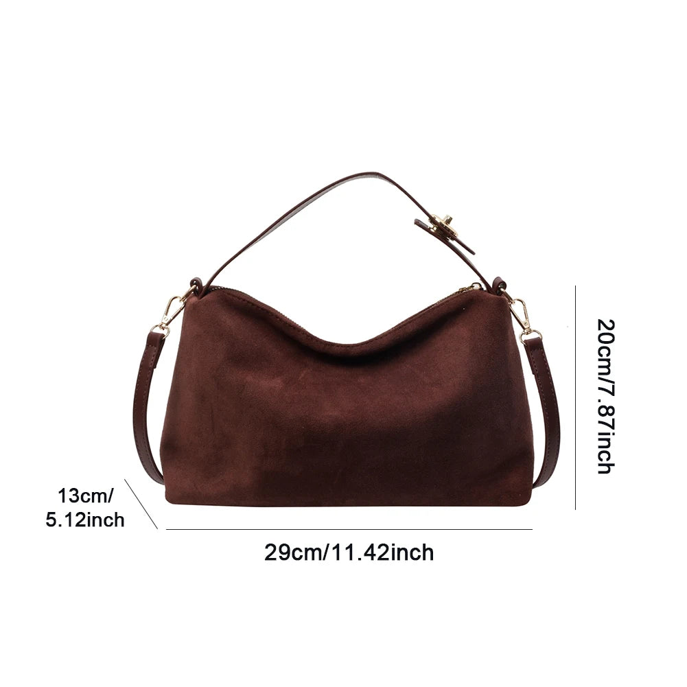 Boston Suede Leather Handbag