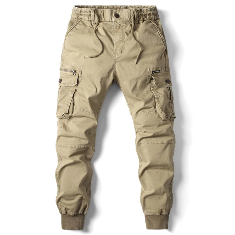 2024 New Cotton Men Cargo Pants Khaki Casual Men Tactical Joggers