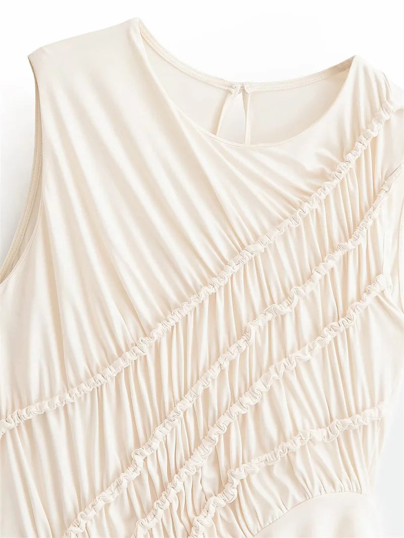 Women's Top 2026 New Fashion Spring Summer Asymmetrical Ruffle Top