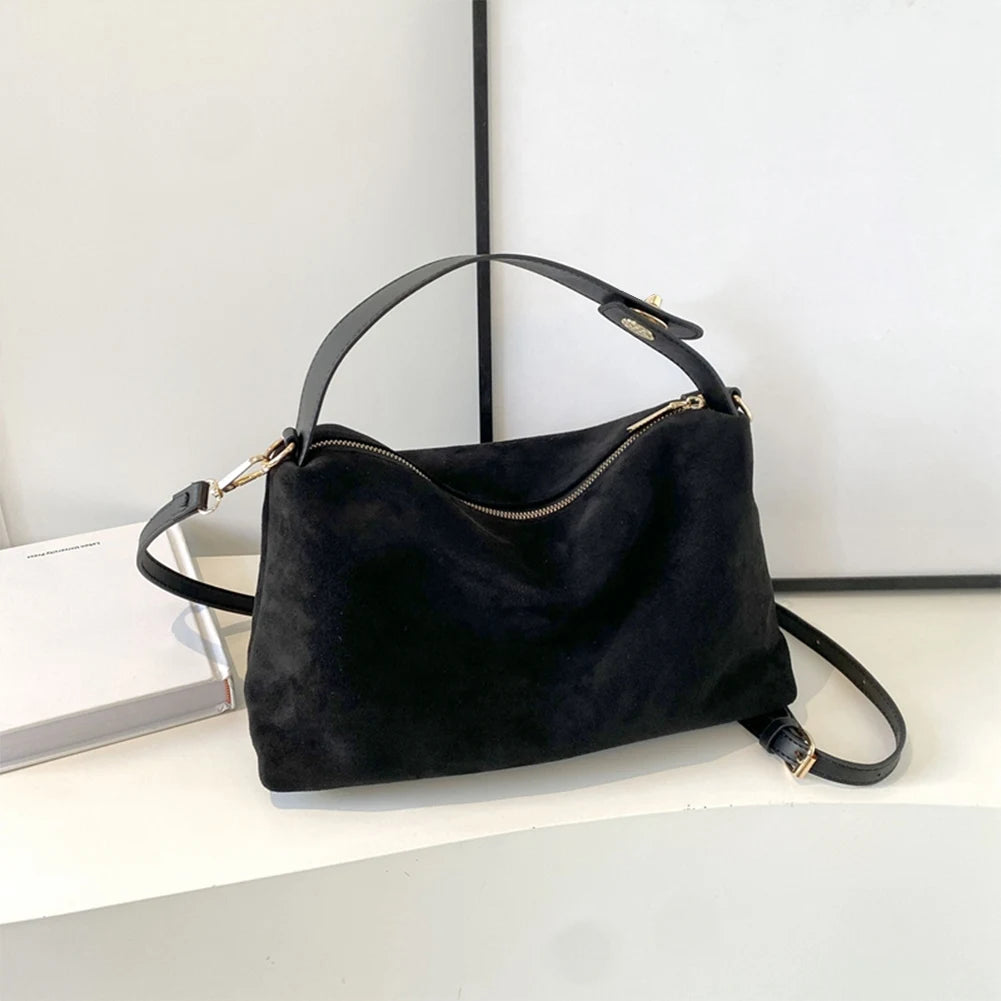 Boston Suede Leather Handbag