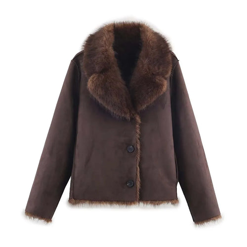 2026 Winter Women's Street Fashion Faux Fur Jackets For Women Long