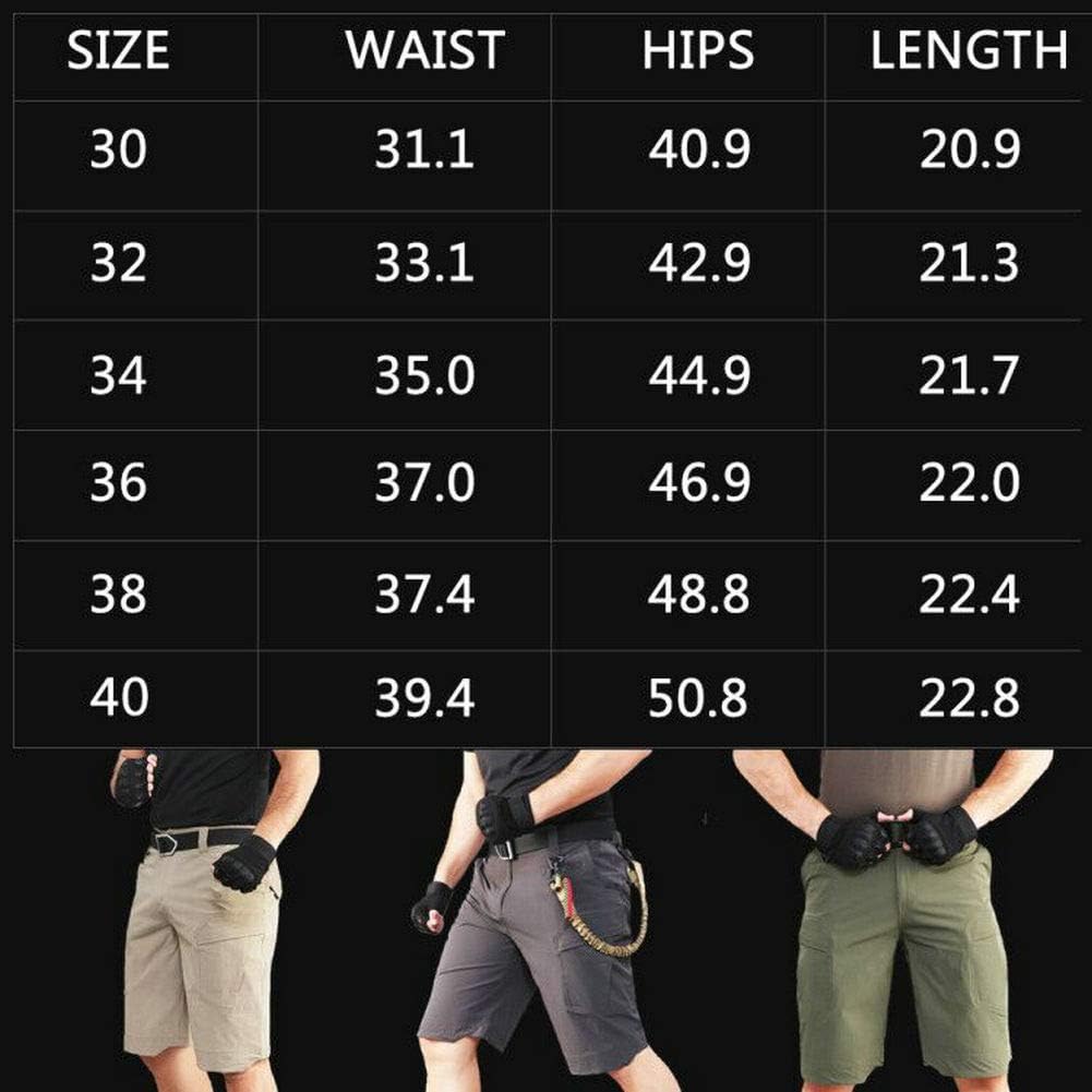 Men's Tactical Cargo Shorts Lightweight Waterproof Ripstop Summer