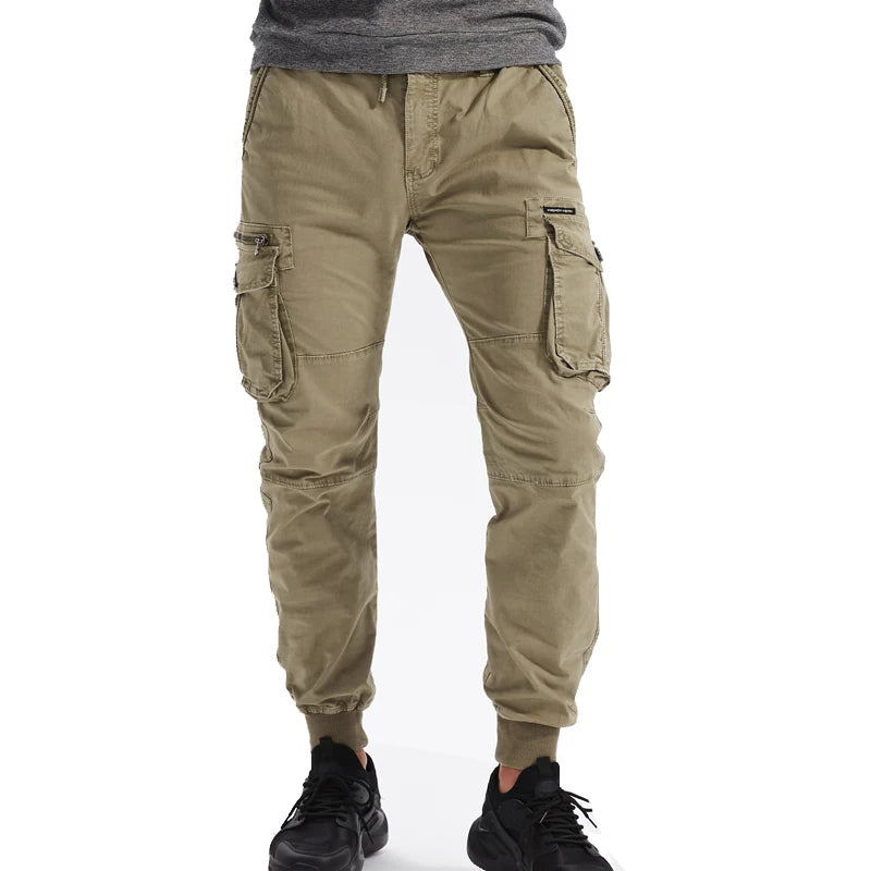 2024 New Cotton Men Cargo Pants Khaki Casual Men Tactical Joggers