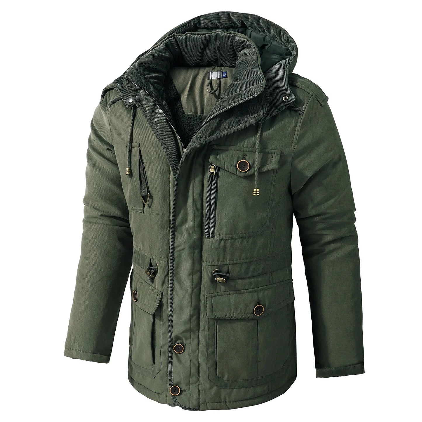 Winter Fleece Parkas Men Warm Windproof Jackets Thick Hooded Parka