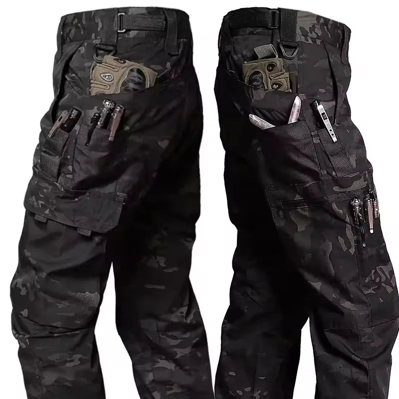 Multi-pocket Work Pants Men Waterproof Straight-leg Cargo Pants