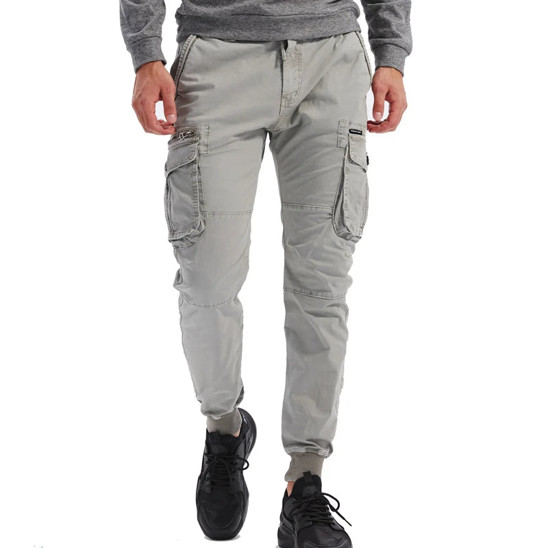 2024 New Cotton Men Cargo Pants Khaki Casual Men Tactical Joggers