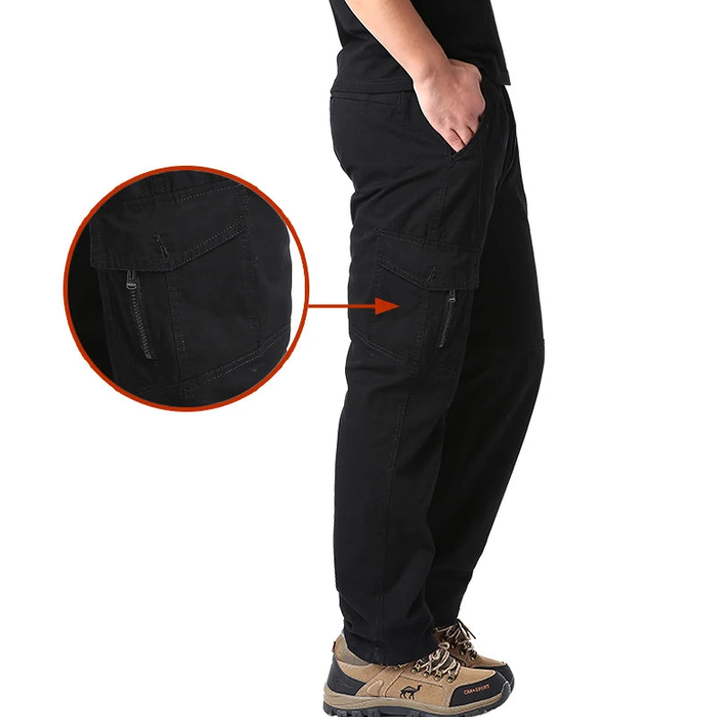 High Quality Men's Cotton Cargo Pants Casual Multiple Pocket Tacitcal