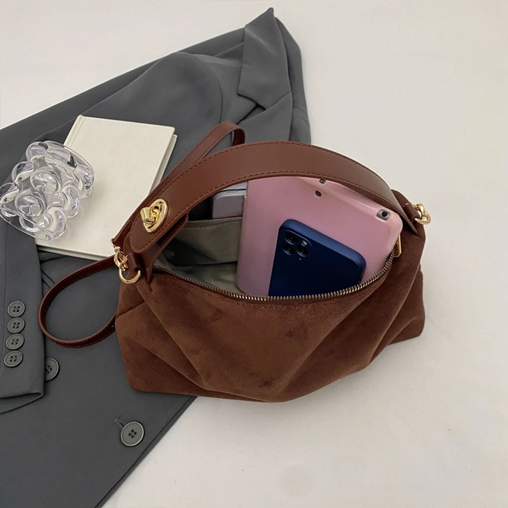 Boston Suede Leather Handbag