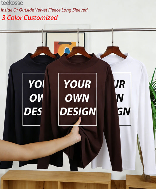 DIY Your Print Custom Man's Velvet Fleece Warm Long Sleeved Slim