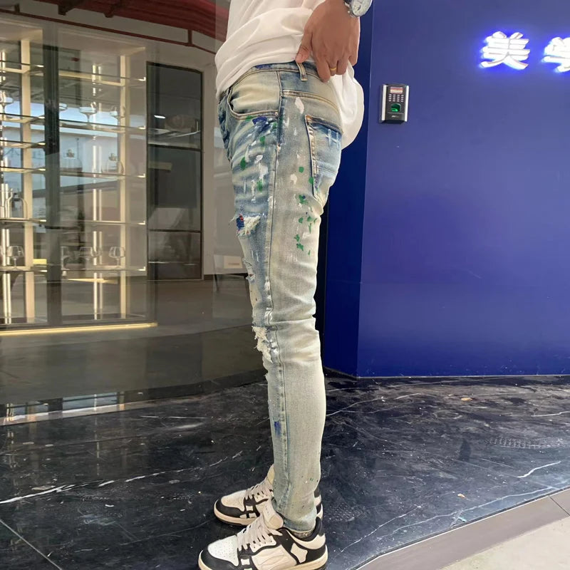 Retro Washed Ripped Jeans