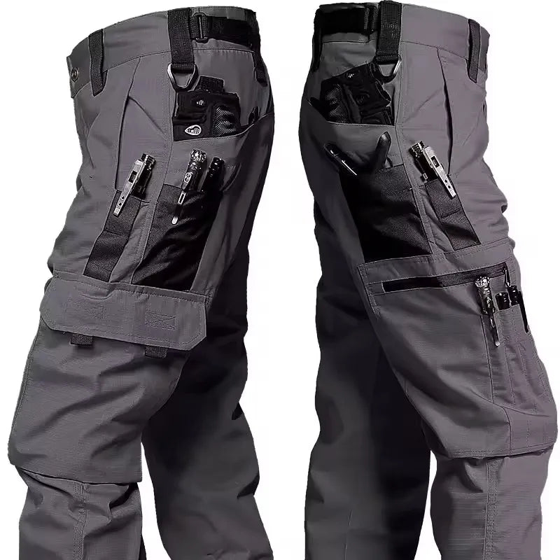 Multi-pocket Work Pants Men Waterproof Straight-leg Cargo Pants