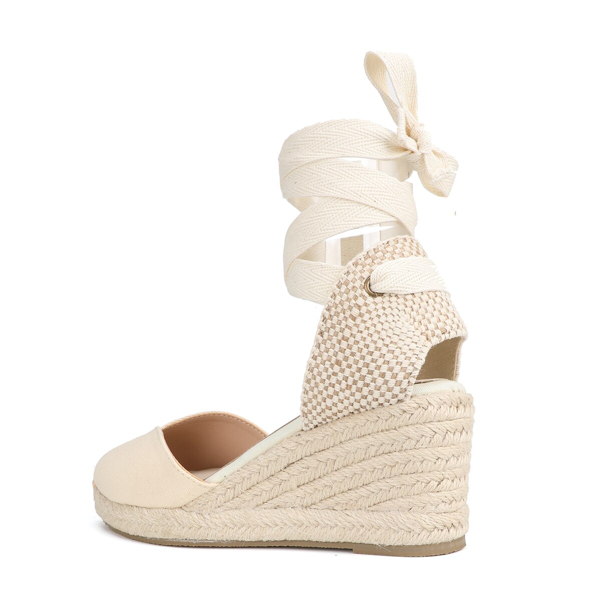 Summer Women's High Heeled Thick Sandals Comfortable Wrap Toe Slope