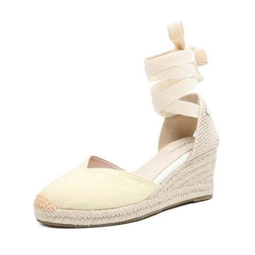 Summer Women's High Heeled Thick Sandals Comfortable Wrap Toe Slope