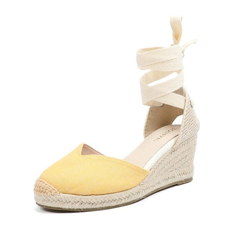 Summer Women's High Heeled Thick Sandals Comfortable Wrap Toe Slope