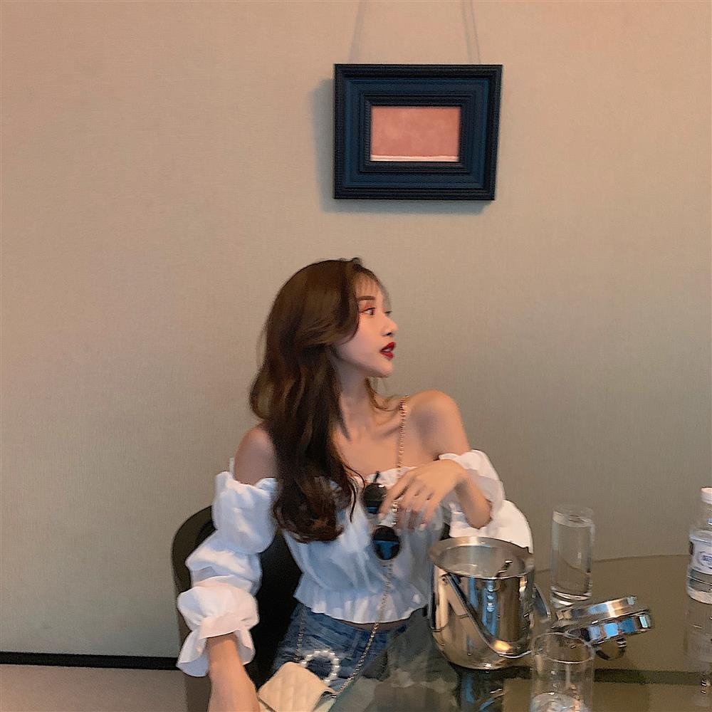 Women Top Sexy Blouse Off Shoulder Top Long Sleeve Club Party White