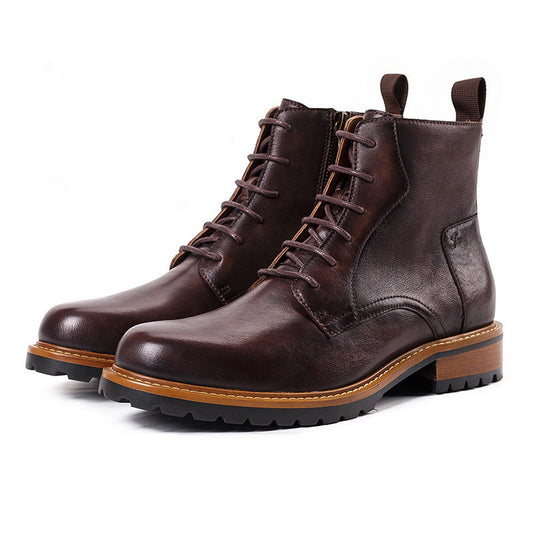 High-Top Leather Martin Boots for Autumn and Winter