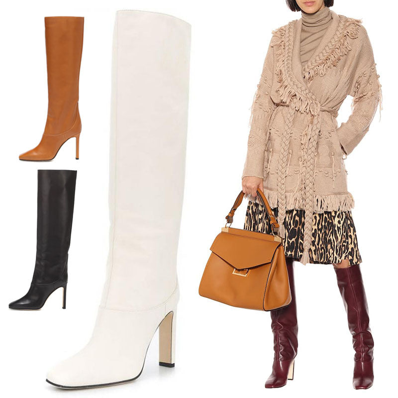 Breathable Pigskin Chunky Heel Ankle Boots for Fall/Winter