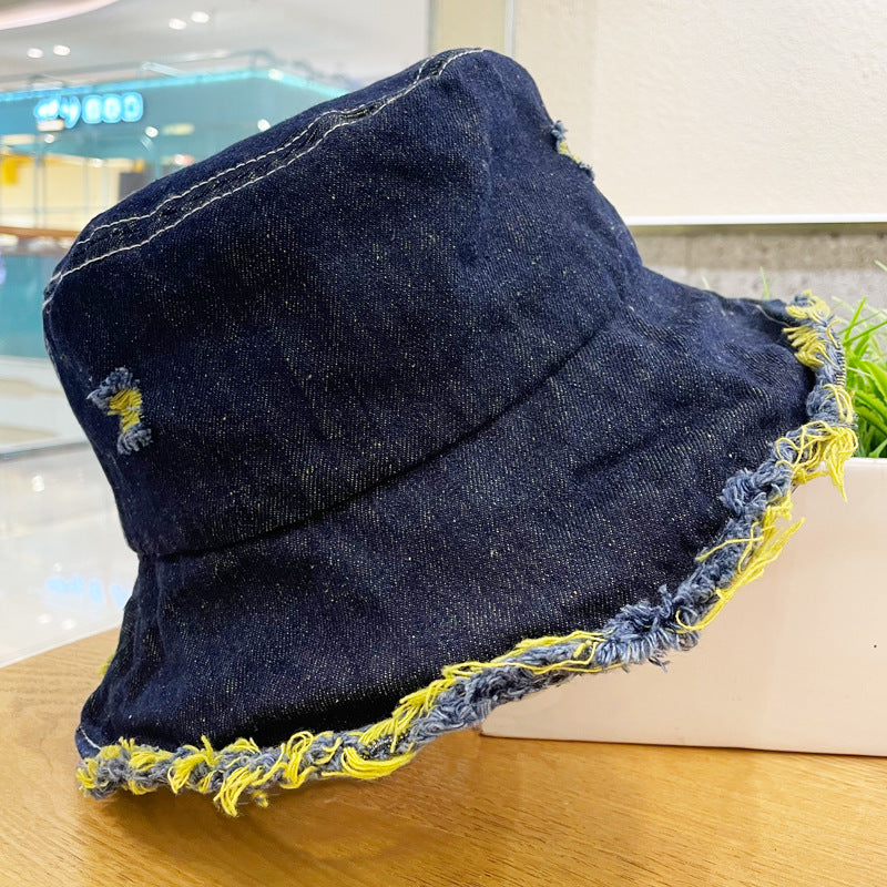 Retro Women's Denim Fisherman Hat for Sun Protection