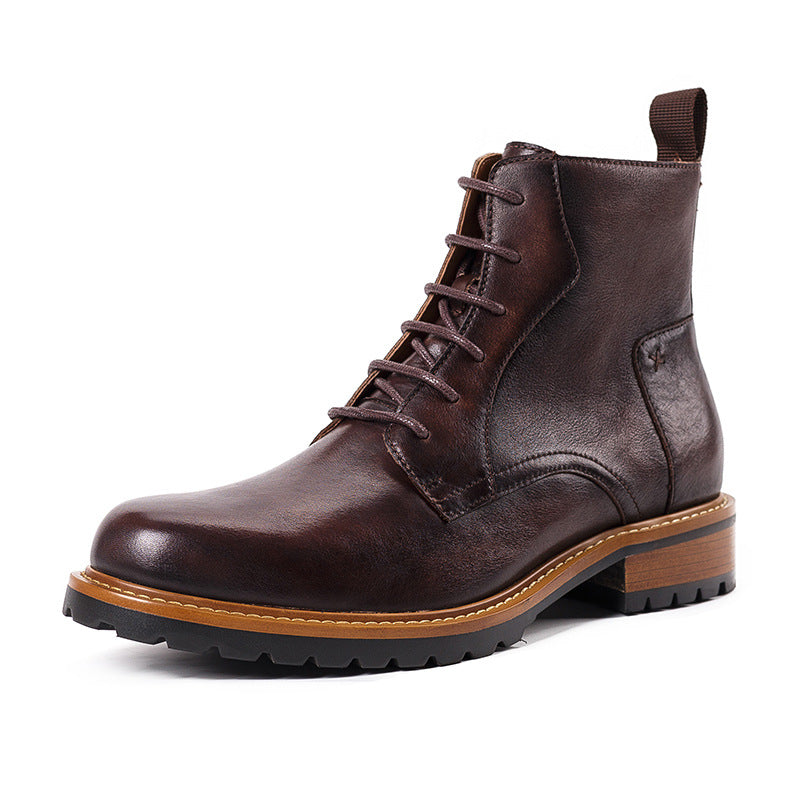 High-Top Leather Martin Boots for Autumn and Winter
