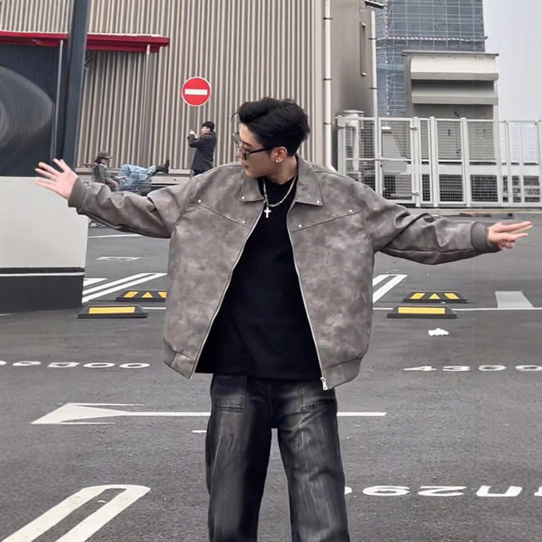 Cropped Leather Coat