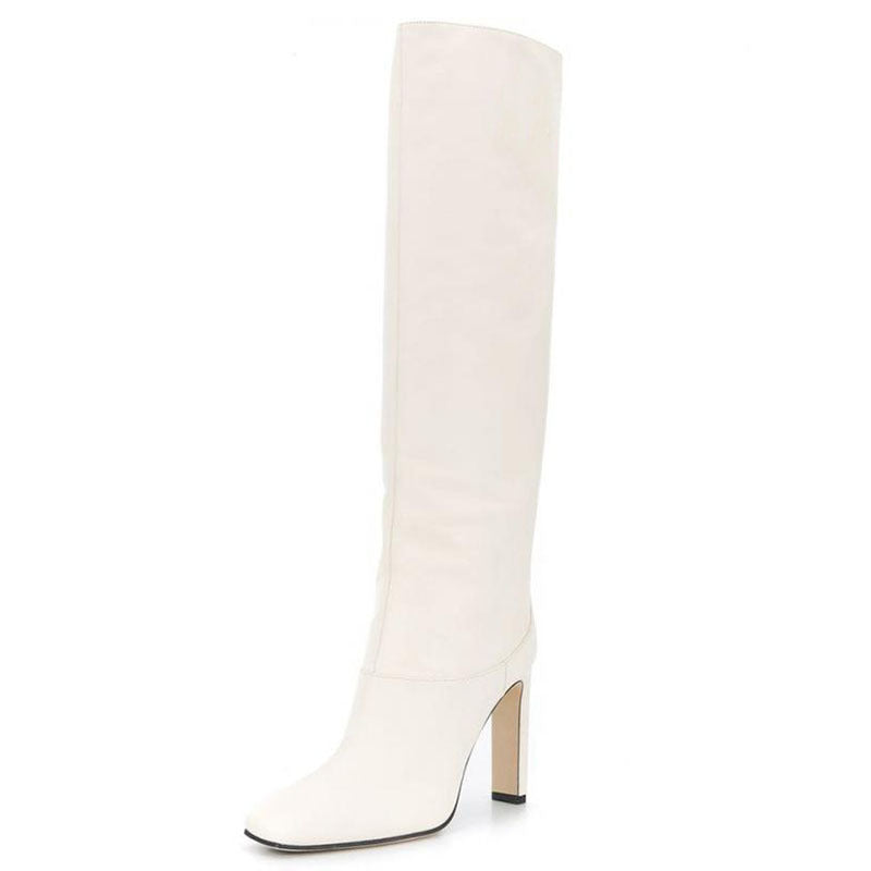 Breathable Pigskin Chunky Heel Ankle Boots for Fall/Winter