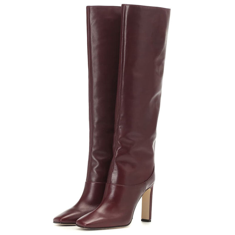 Breathable Pigskin Chunky Heel Ankle Boots for Fall/Winter