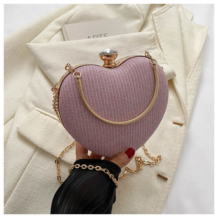 Heart Shape Metal Clutch
