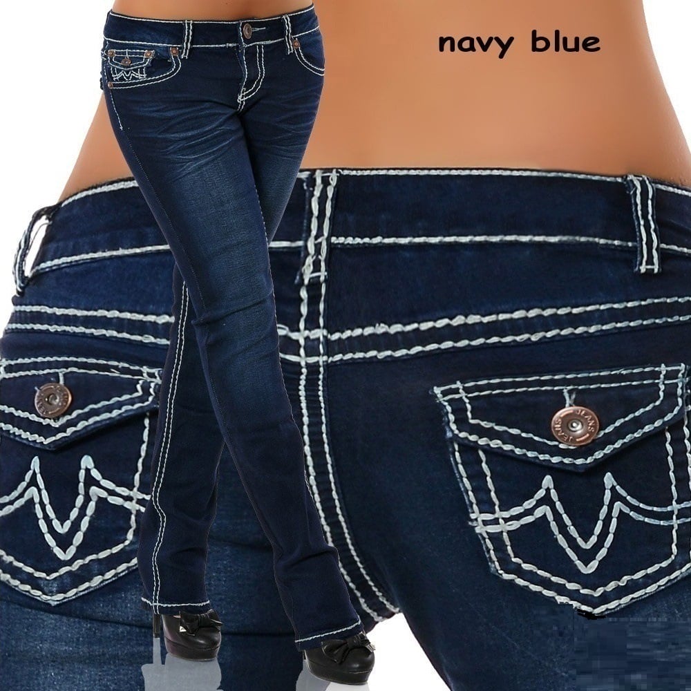 U3870517Casual Low Rise Double Pocket Topstitched Jeans（private listing)