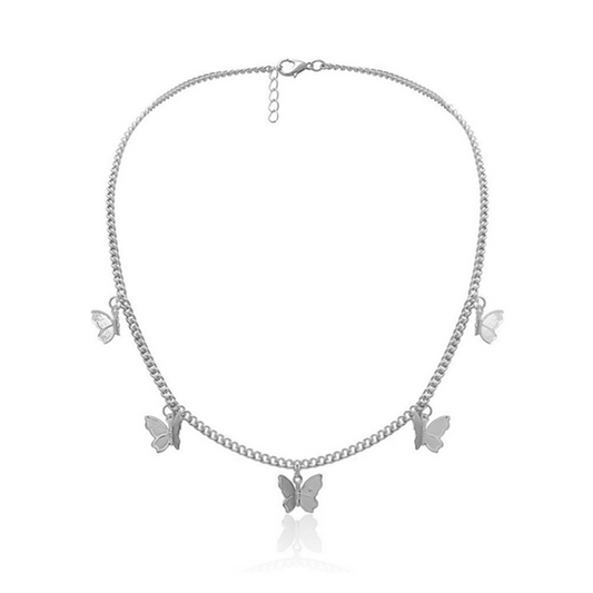 Elegant Alloy Butterfly Necklace with Sequins for Women