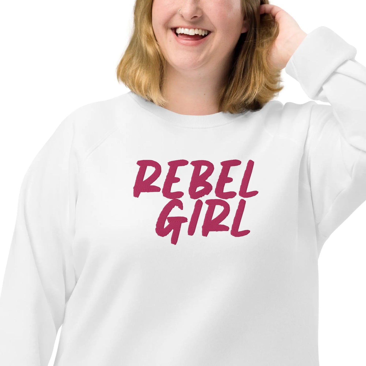Rebel Girl Unisex organic raglan sweatshirt Organic Clothing with