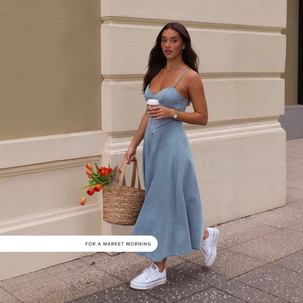 Faux Denim Dress
