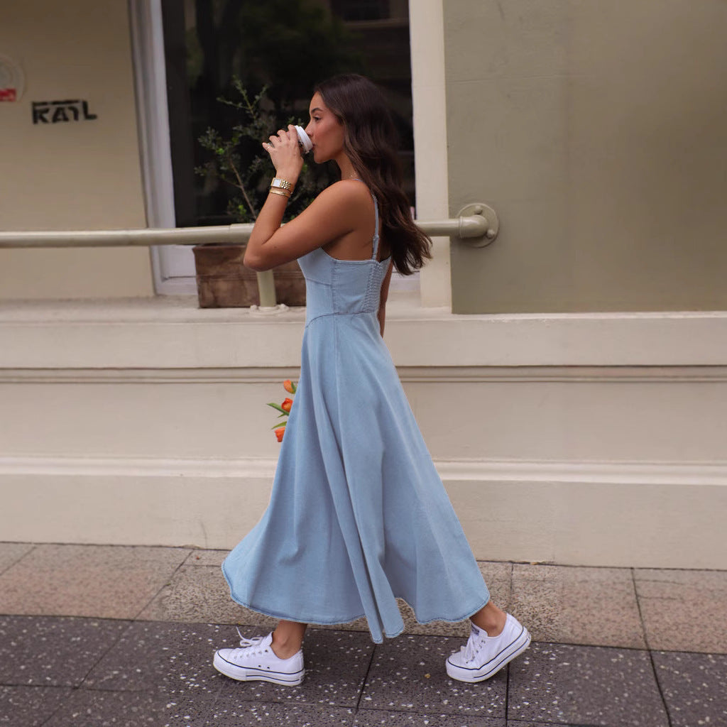 Faux Denim Dress