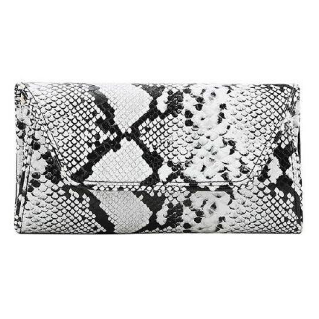 Structured Python Clutch & Crossbody