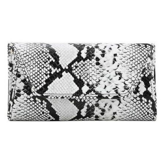 Structured Python Clutch & Crossbody