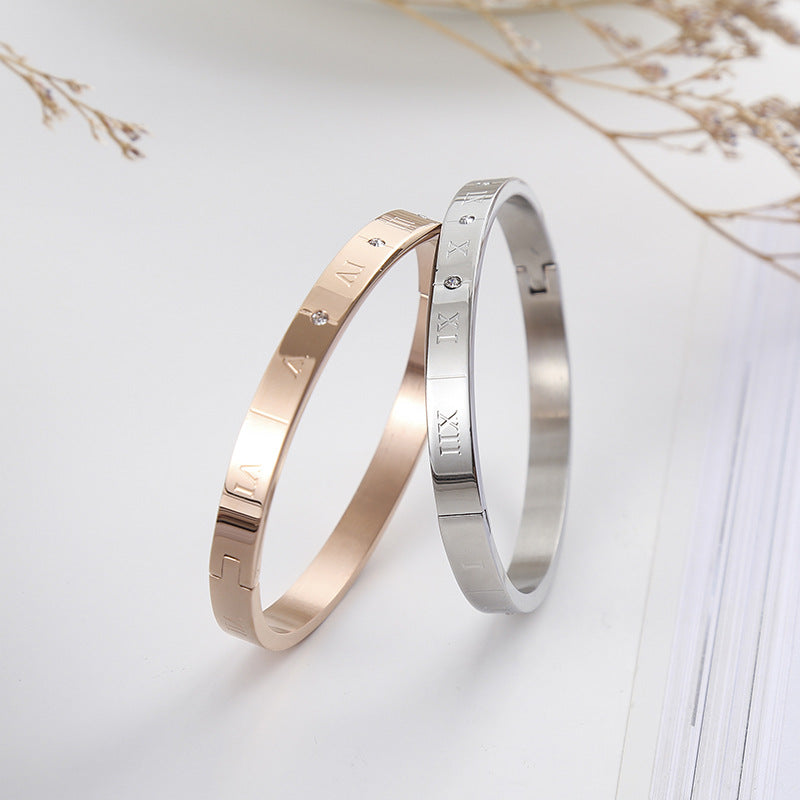 Korean Style Simple Titanium Steel Letter Bracelet