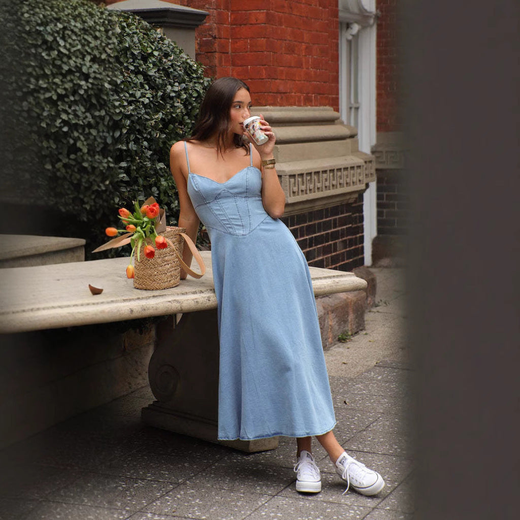 Faux Denim Dress