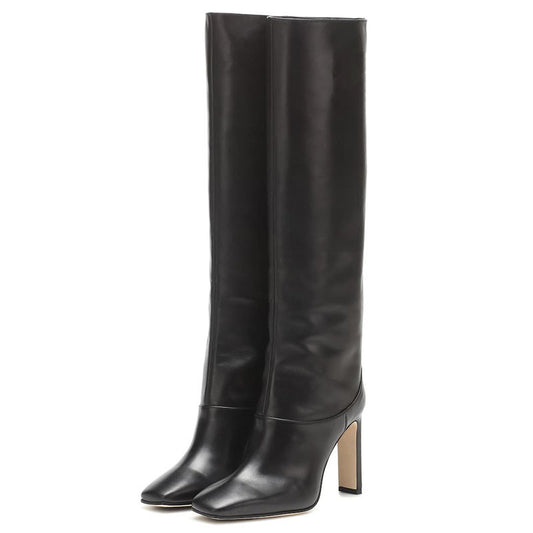 Breathable Pigskin Chunky Heel Ankle Boots for Fall/Winter