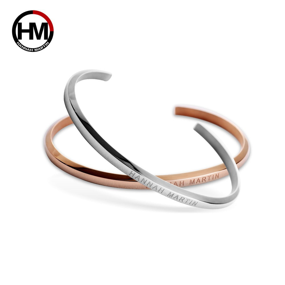 Titanium Steel Korean Style Open Bangle Bracelet