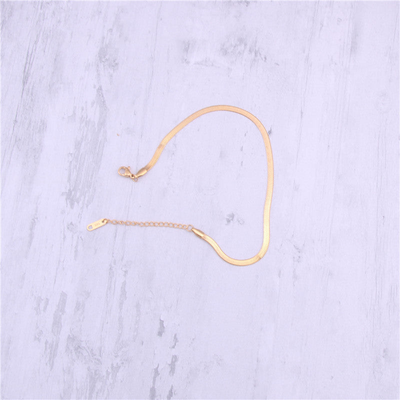 Trendy Women's Minimalist Snake Chain Ankle Bracelet