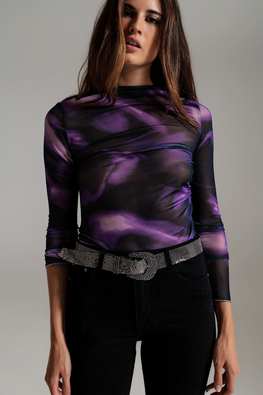 Abstract Purple Print Shirt
